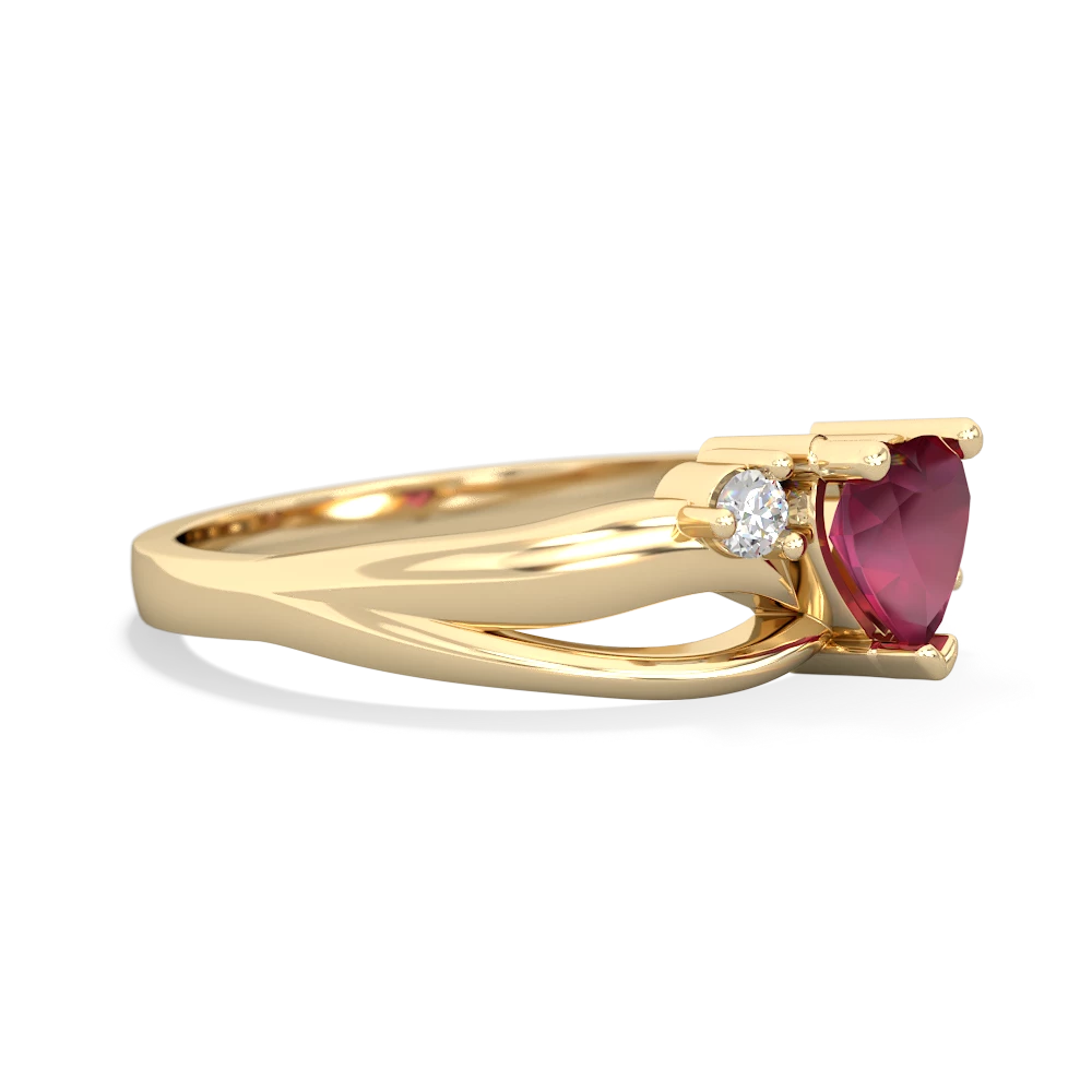 Ruby Split Band Swirl 14K Yellow Gold ring R2130