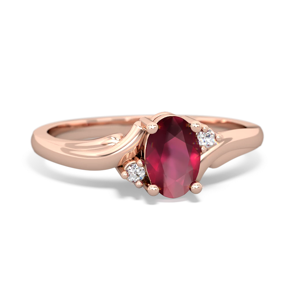 Ruby Elegant Swirl 14K Rose Gold ring R2173