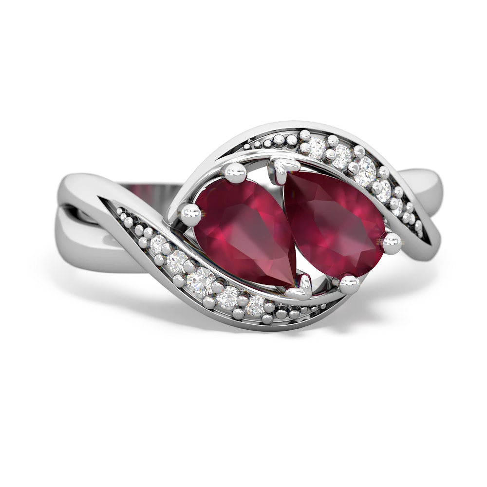 Ruby Summer Winds 14K White Gold ring R5342