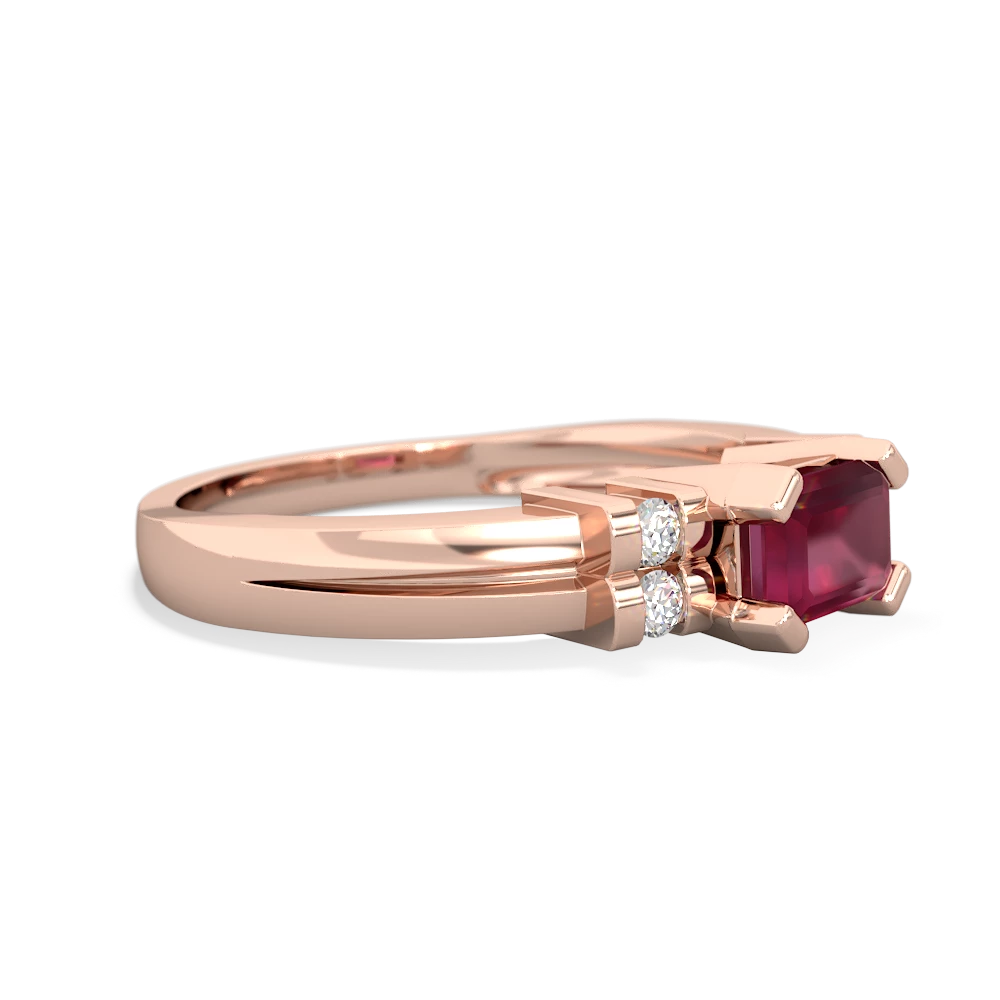 Ruby Art Deco East-West 14K Rose Gold ring R2590