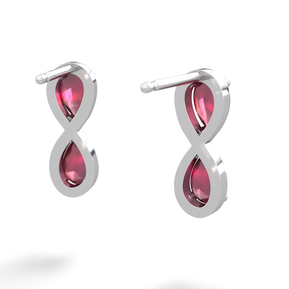 Ruby Infinity 14K White Gold earrings E5050