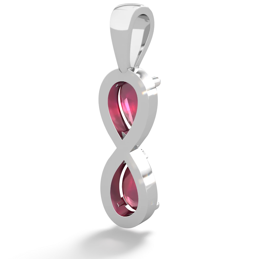 Ruby Infinity 14K White Gold pendant P5050