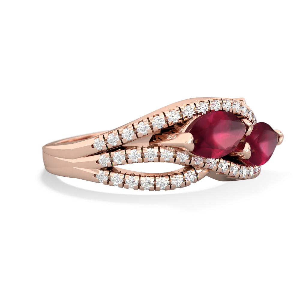 Ruby Diamond Rivers 14K Rose Gold ring R3070