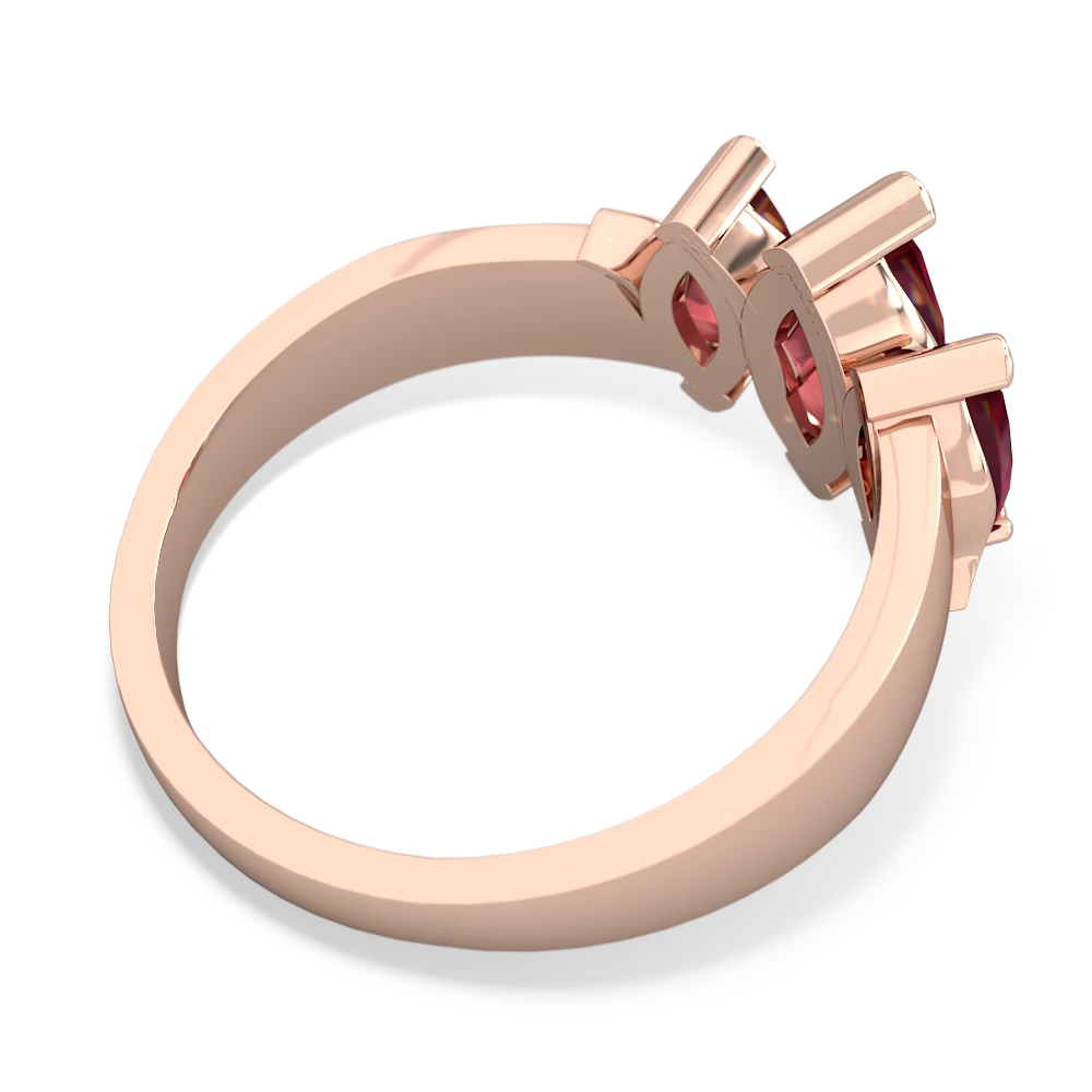 Lab Ruby Three Peeks 14K Rose Gold ring R2433