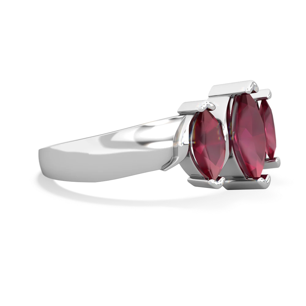 Lab Pink Sapphire Three Peeks 14K White Gold ring R2433