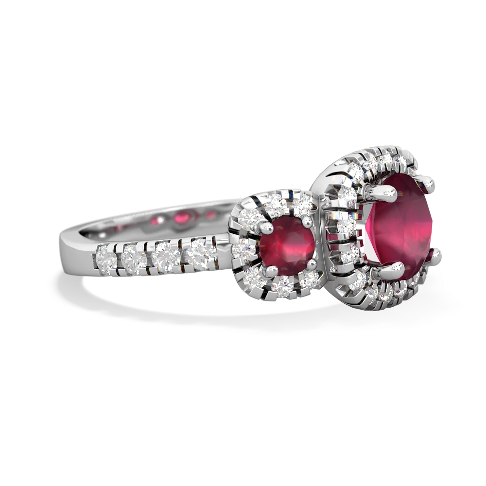 Ruby Regal Halo 14K White Gold ring R5350