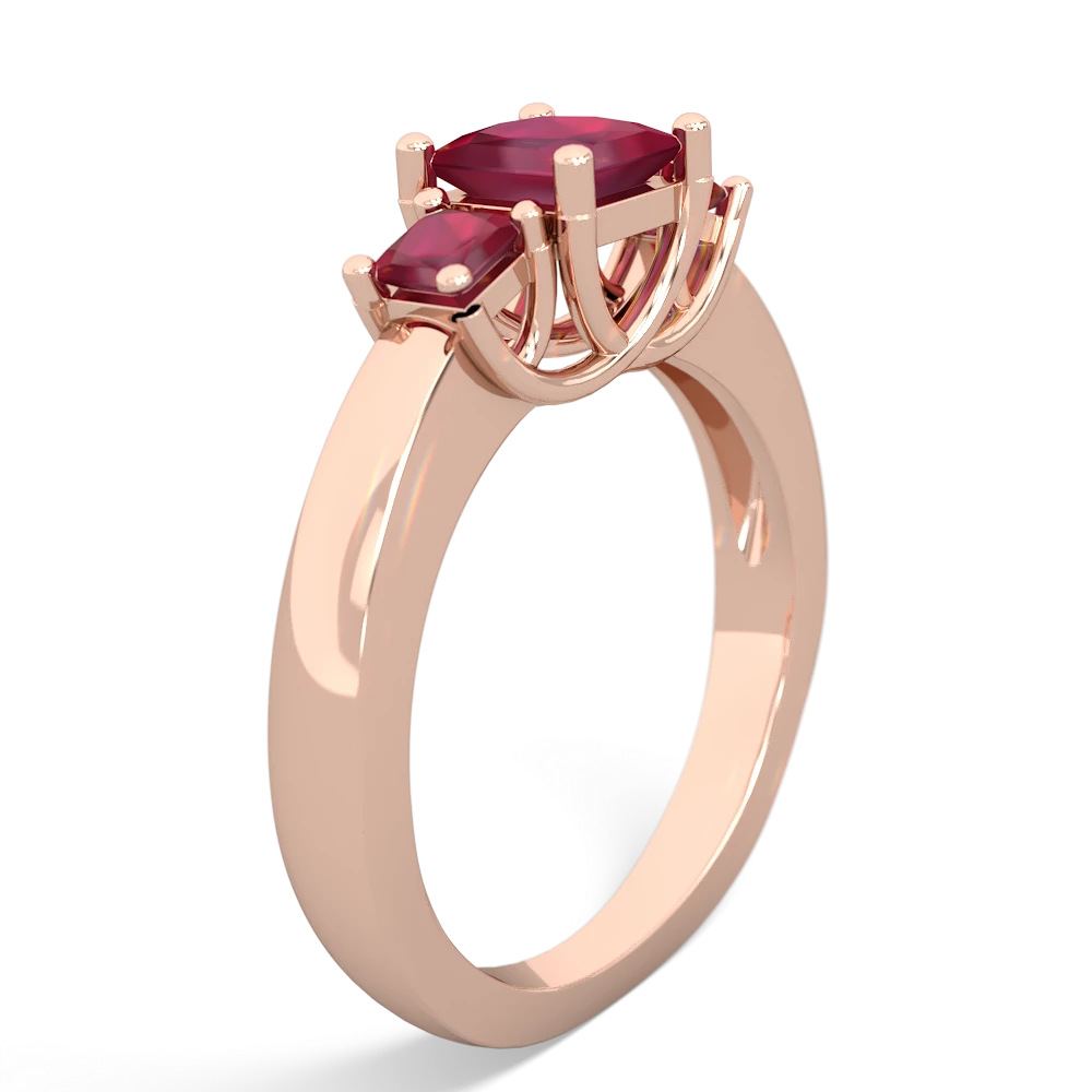 White Topaz Three Stone Trellis 14K Rose Gold ring R4015