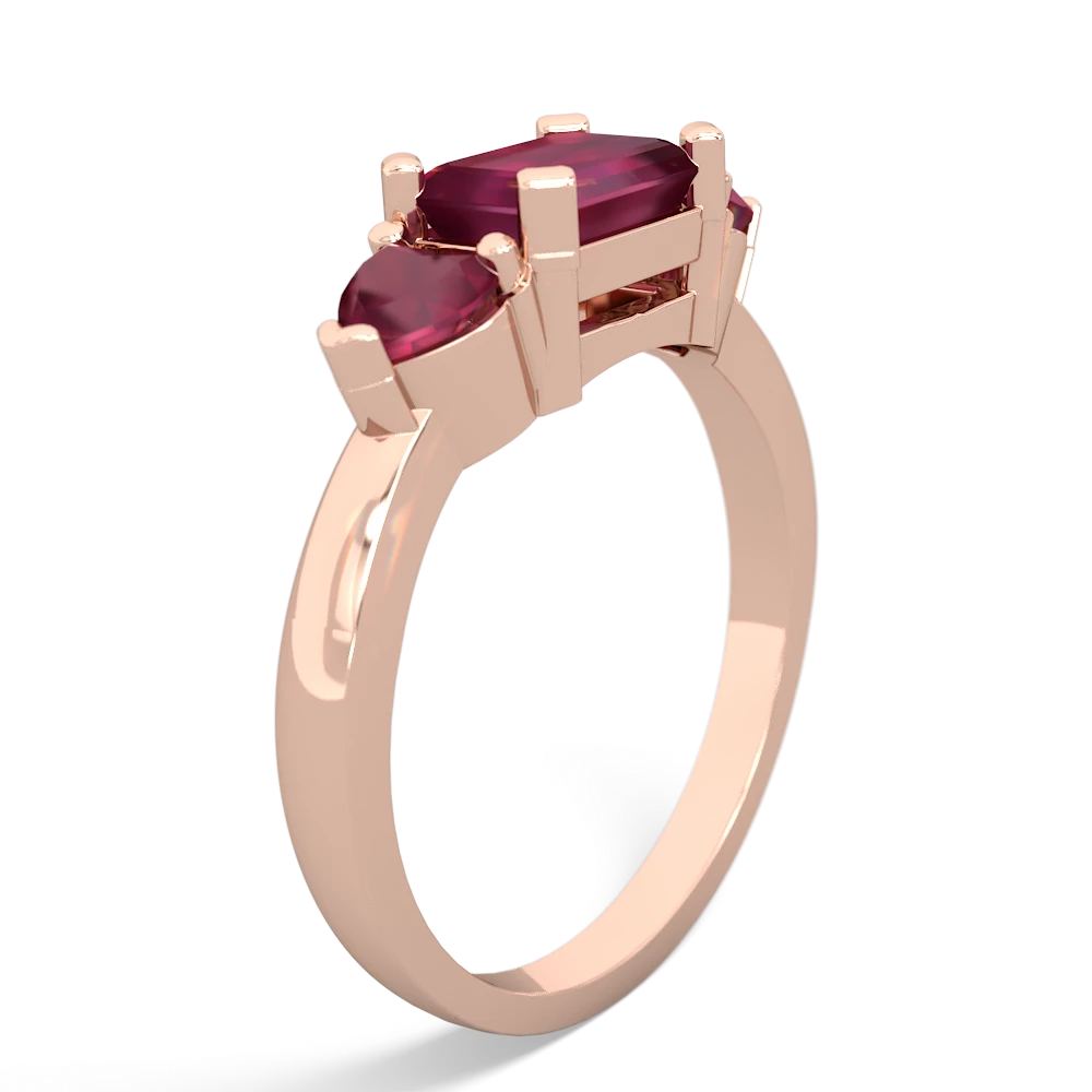 Ruby Three Stone 14K Rose Gold ring R5235