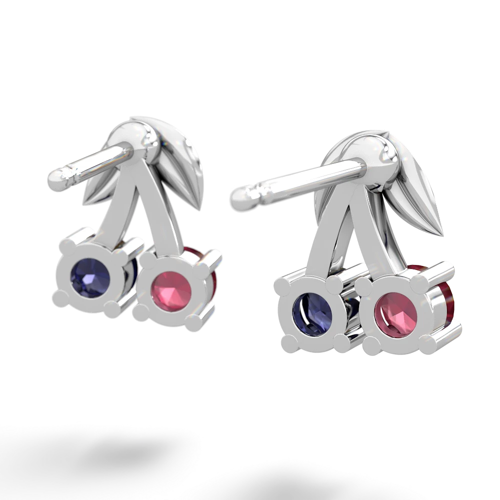 Ruby Sweet Cherries 14K White Gold earrings E7001