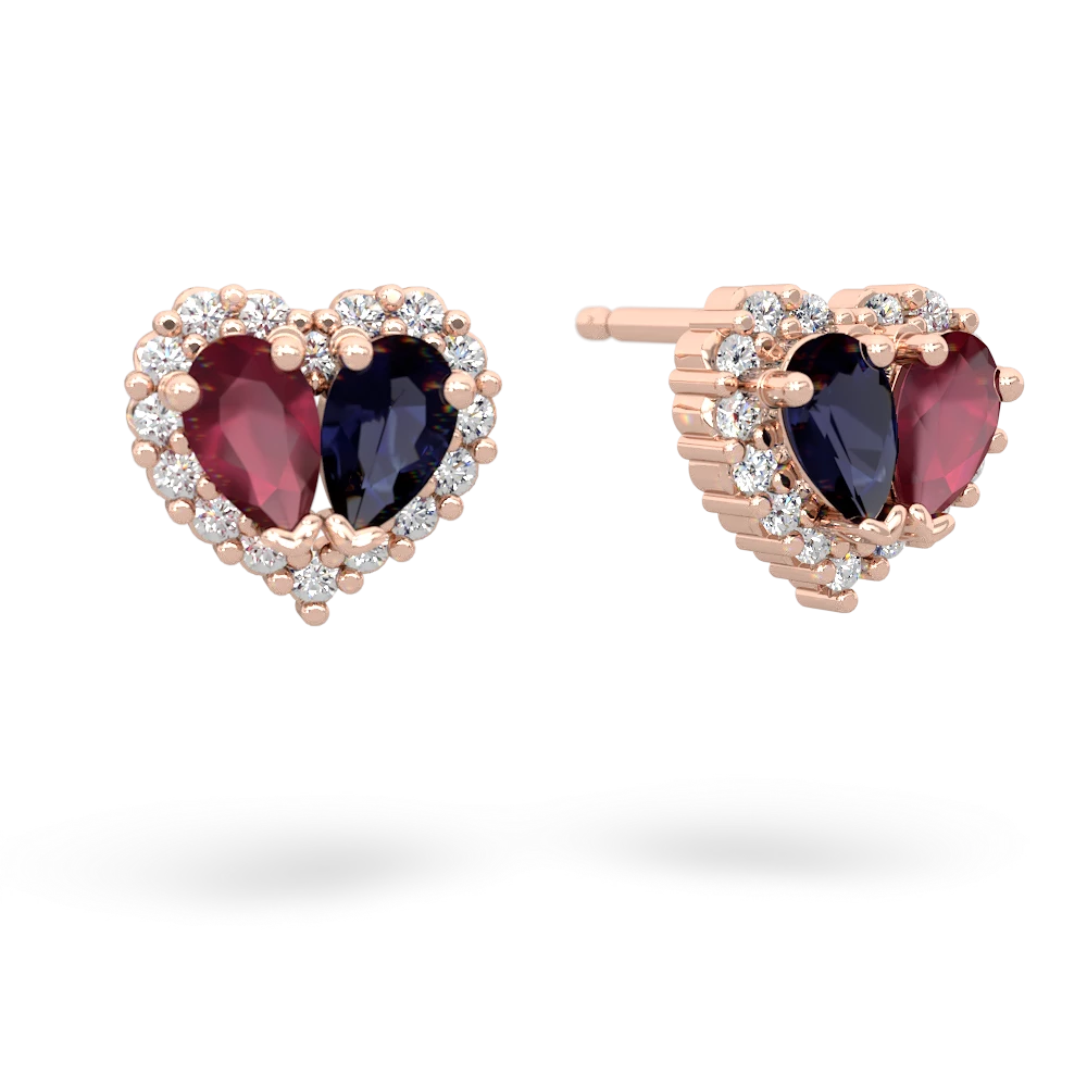 Ruby Halo 14K Rose Gold earrings E7008