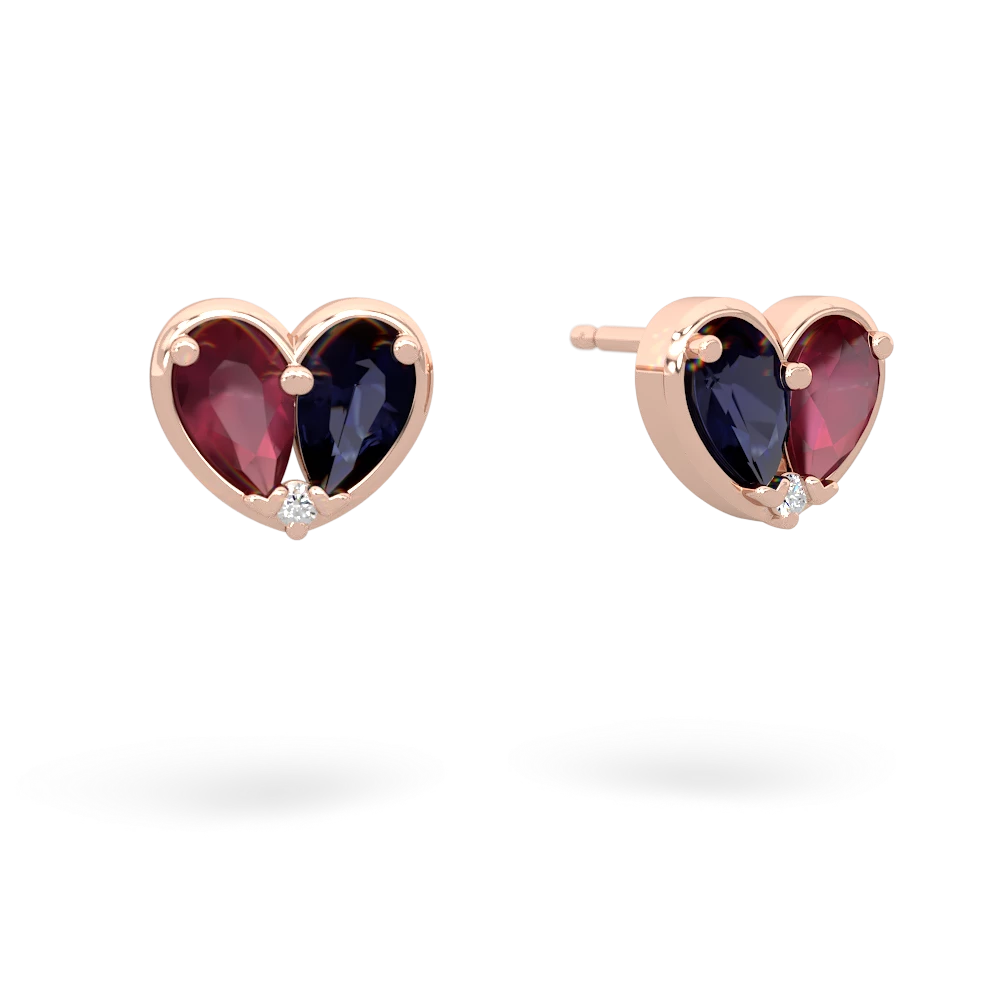 Ruby 'Our Heart' 14K Rose Gold earrings E5072