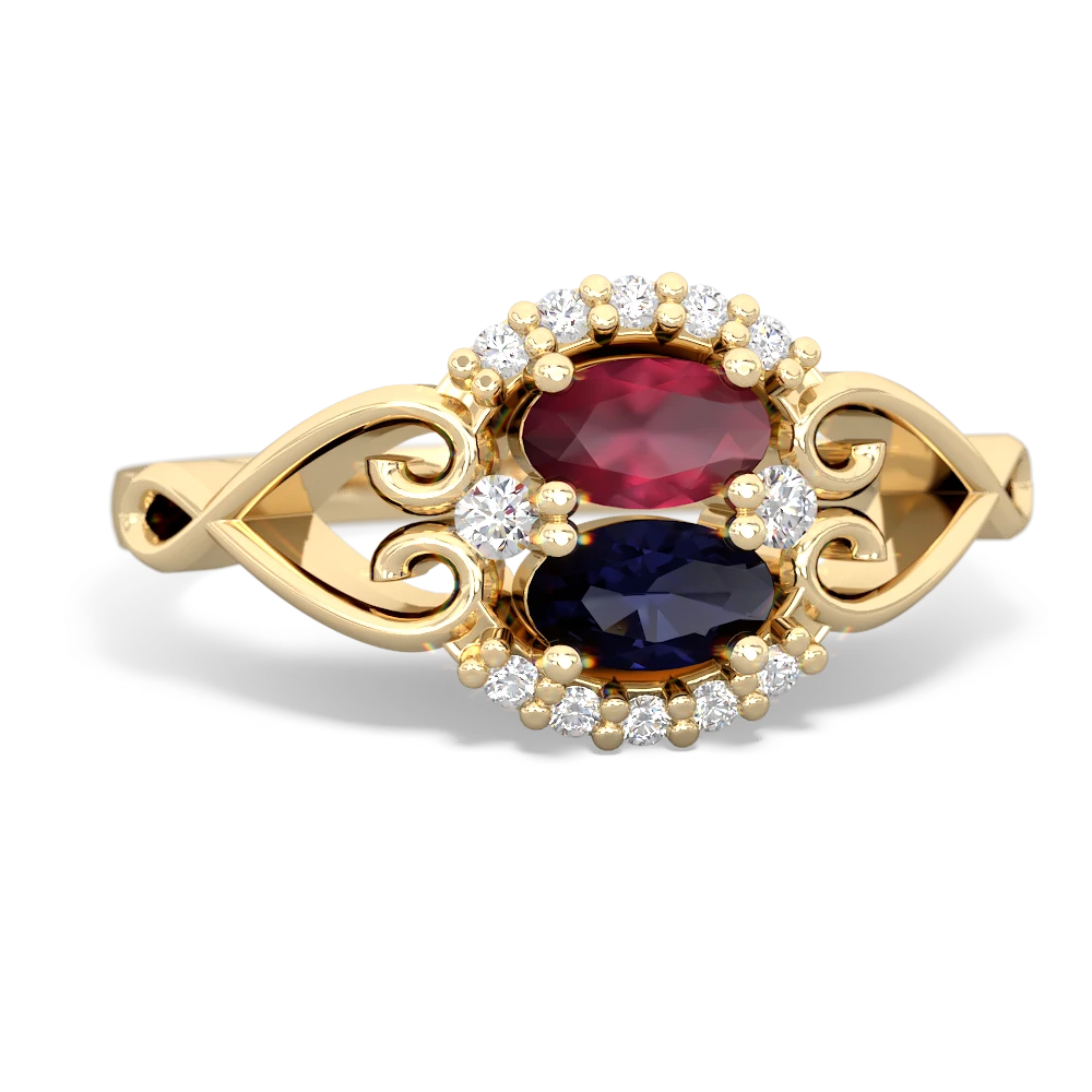 Ruby Love Nest 14K Yellow Gold ring R5860