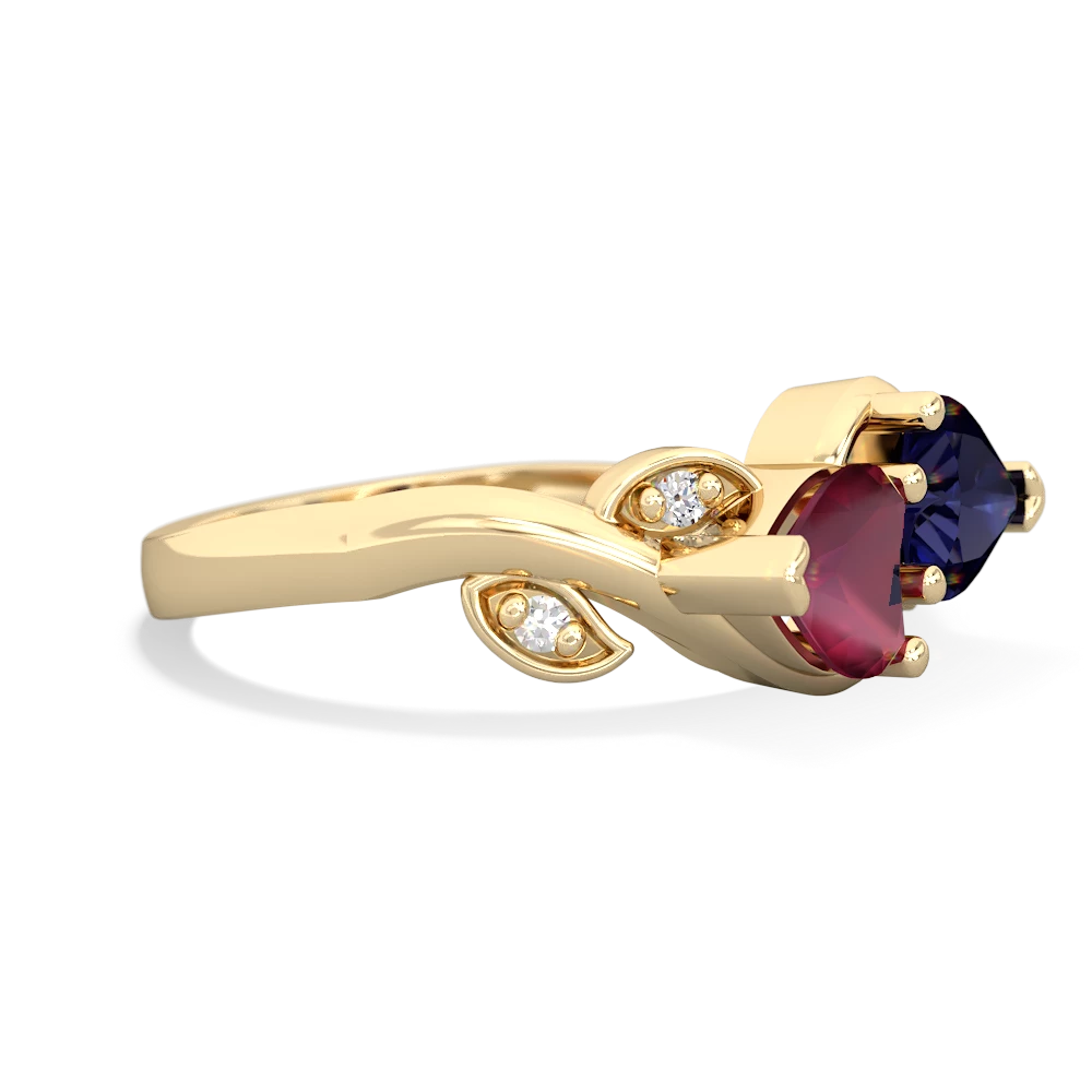 Ruby Floral Elegance 14K Yellow Gold ring R5790