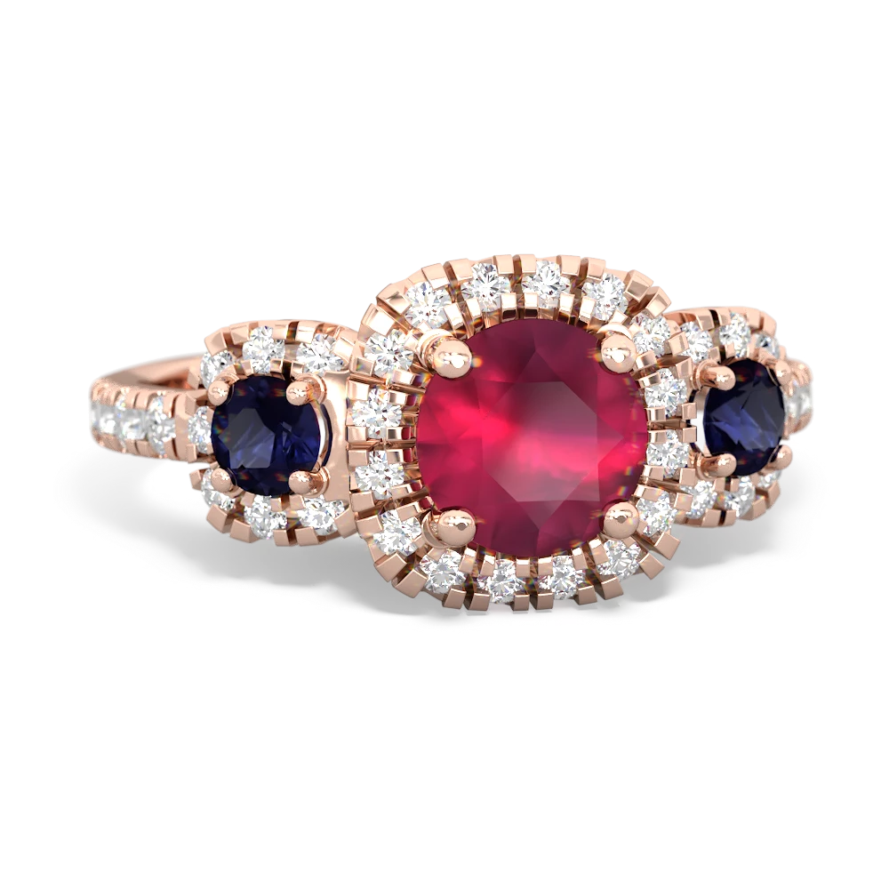 Ruby Regal Halo 14K Rose Gold ring R5350