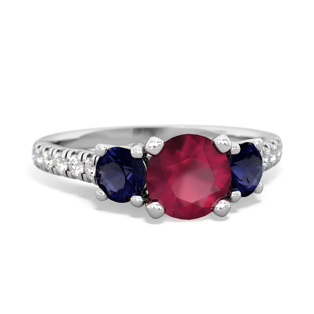 Ruby Pave Trellis 14K White Gold ring R5500