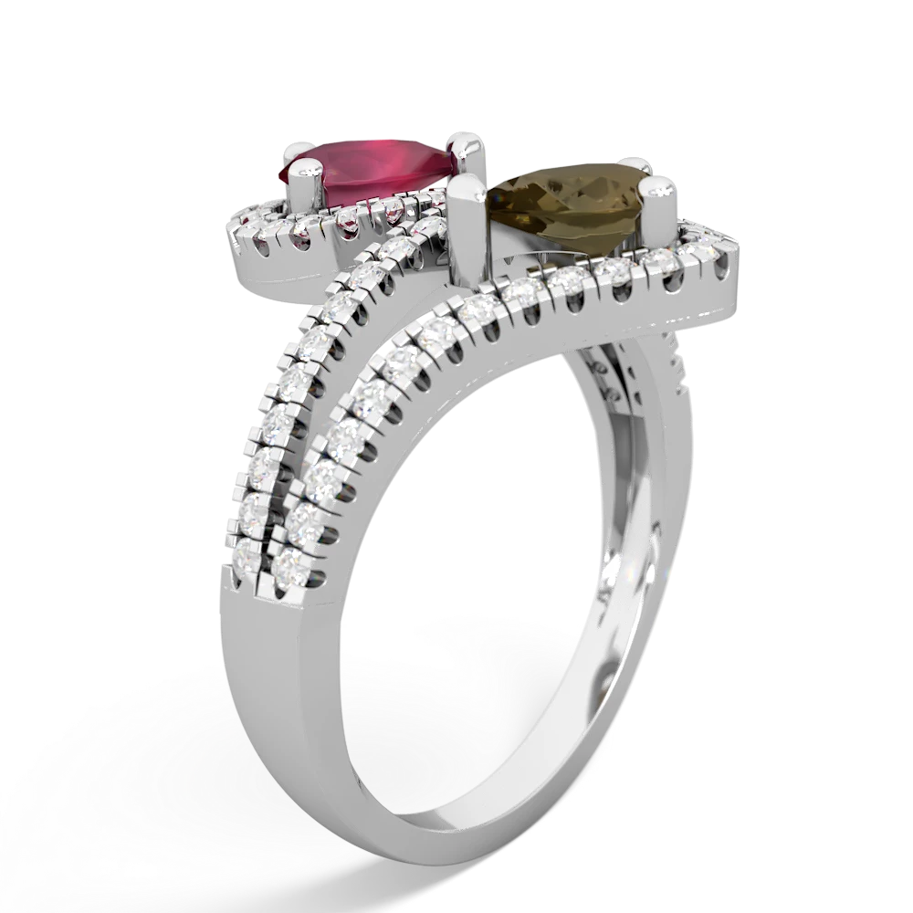 Ruby Diamond Dazzler 14K White Gold ring R3000