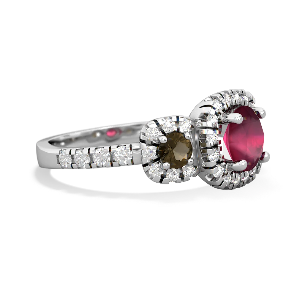 Ruby Regal Halo 14K White Gold ring R5350