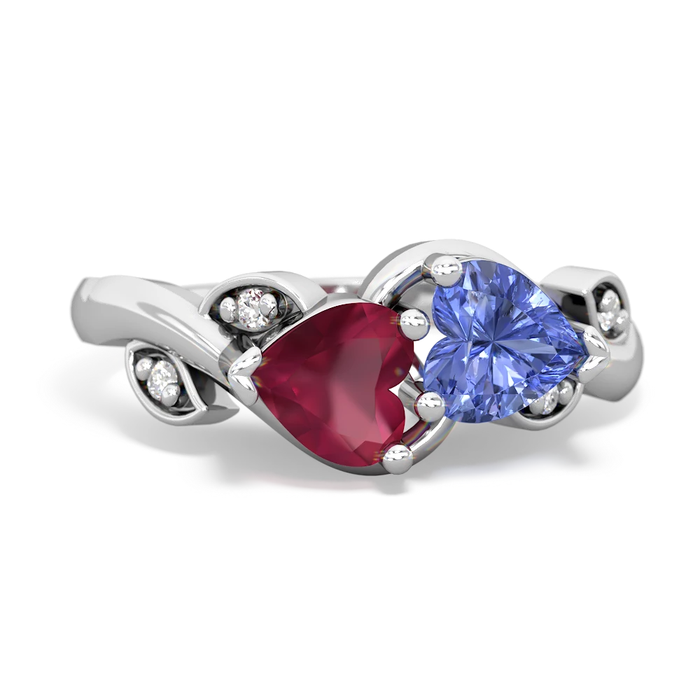 Ruby Floral Elegance 14K White Gold ring R5790