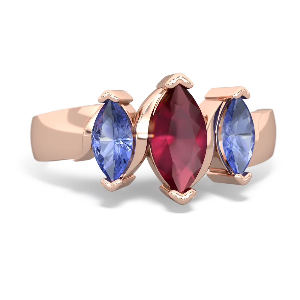 Ruby Three Peeks 14K Rose Gold ring R2433