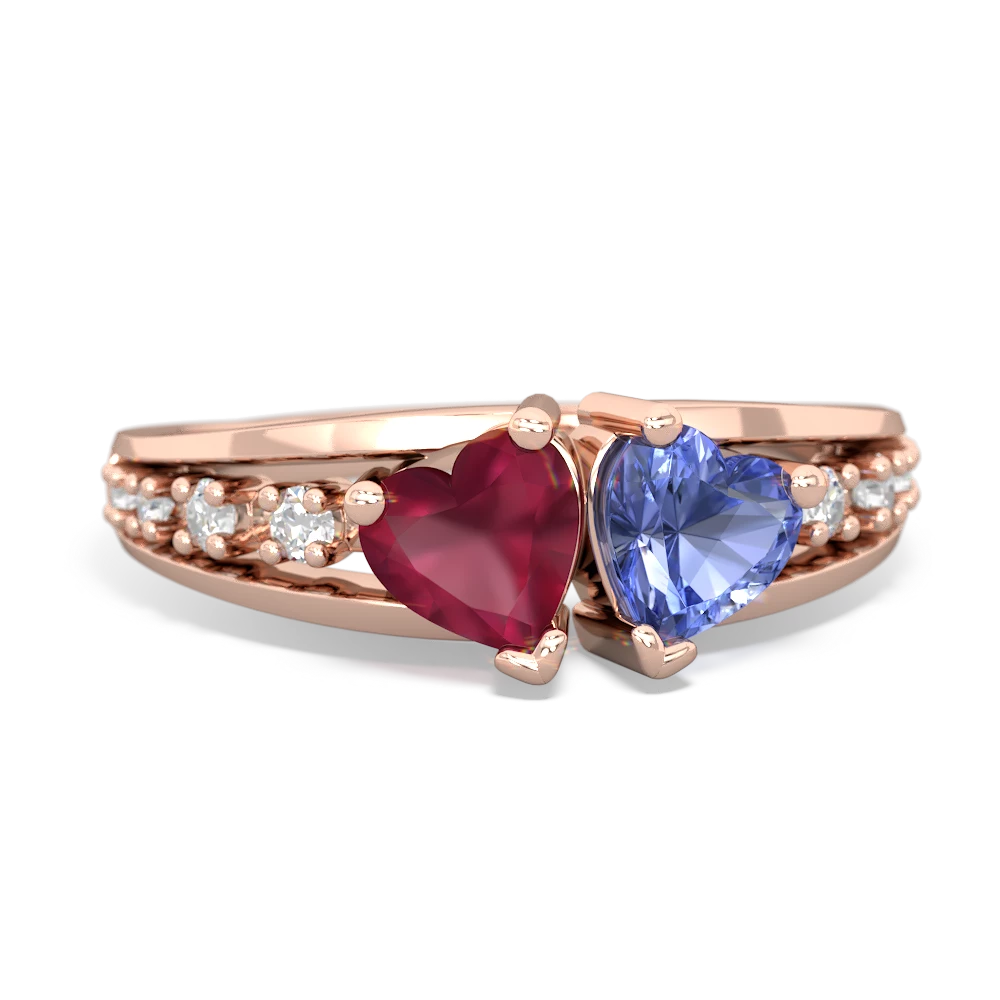 Ruby Heart To Heart 14K Rose Gold ring R3342