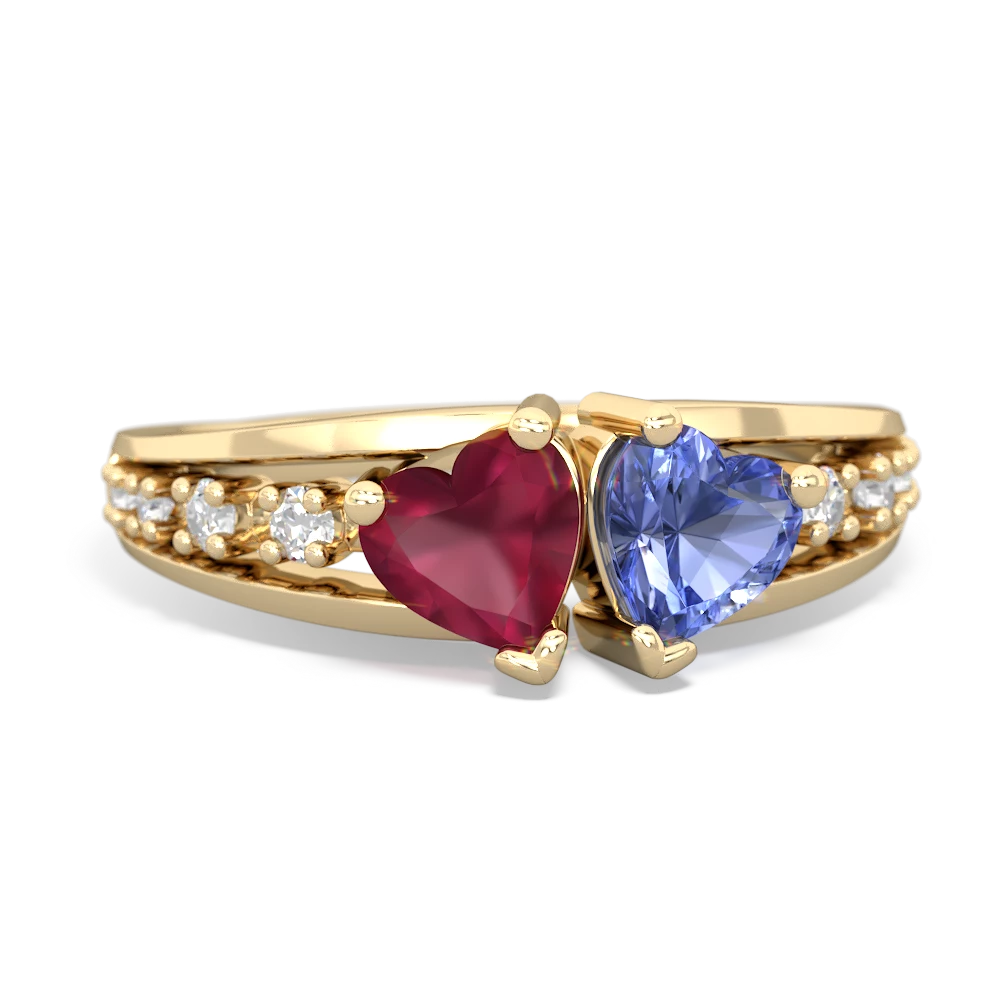 Ruby Heart To Heart 14K Yellow Gold ring R3342