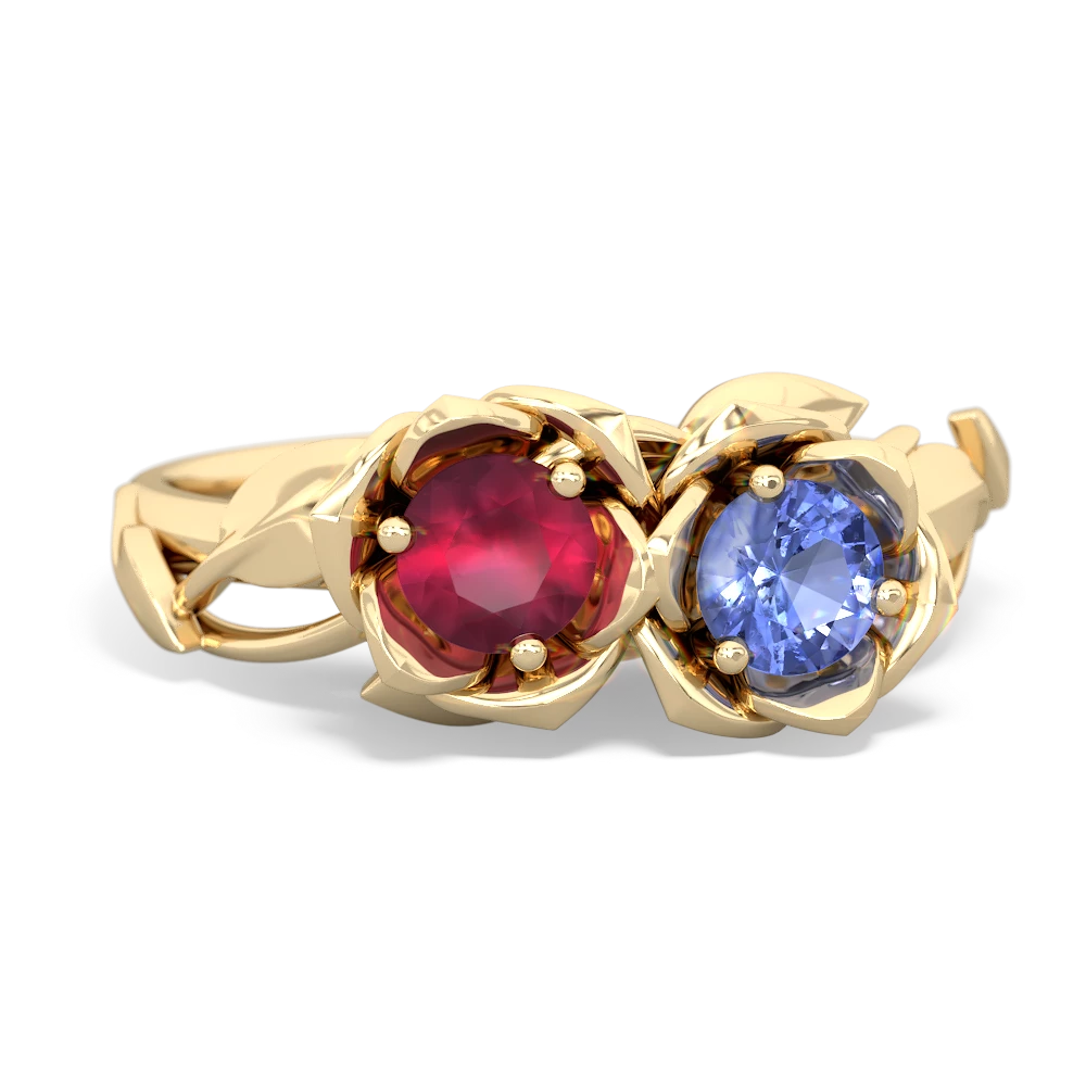 Ruby Rose Garden 14K Yellow Gold ring R5510