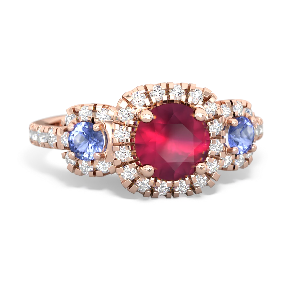 Ruby Regal Halo 14K Rose Gold ring R5350