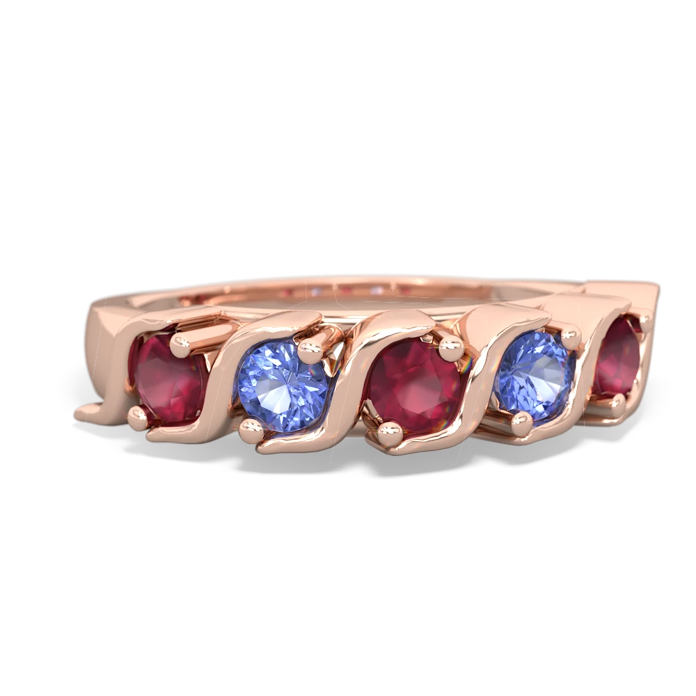 Ruby Anniversary Band 14K Rose Gold ring R2089