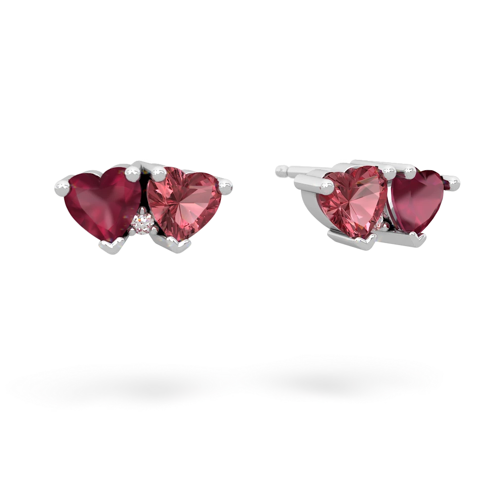 Ruby Sweethearts 14K White Gold earrings E5260