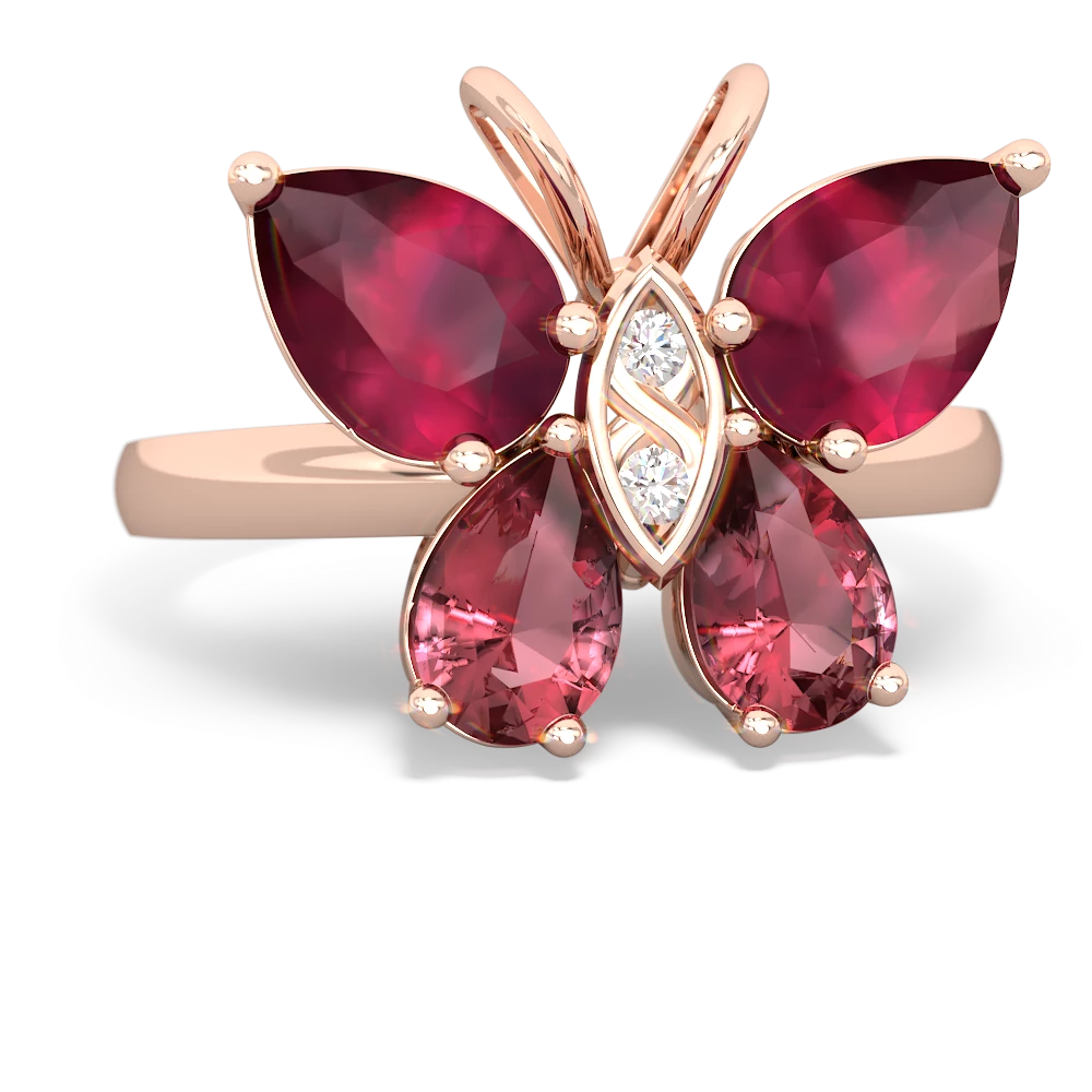 Ruby Butterfly 14K Rose Gold ring R2215