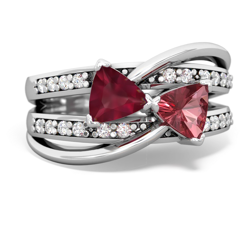 Ruby Bowtie 14K White Gold ring R2360