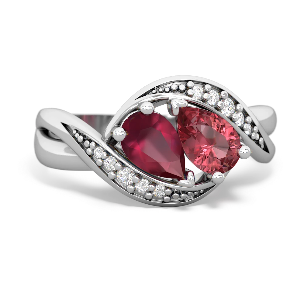 Ruby Summer Winds 14K White Gold ring R5342