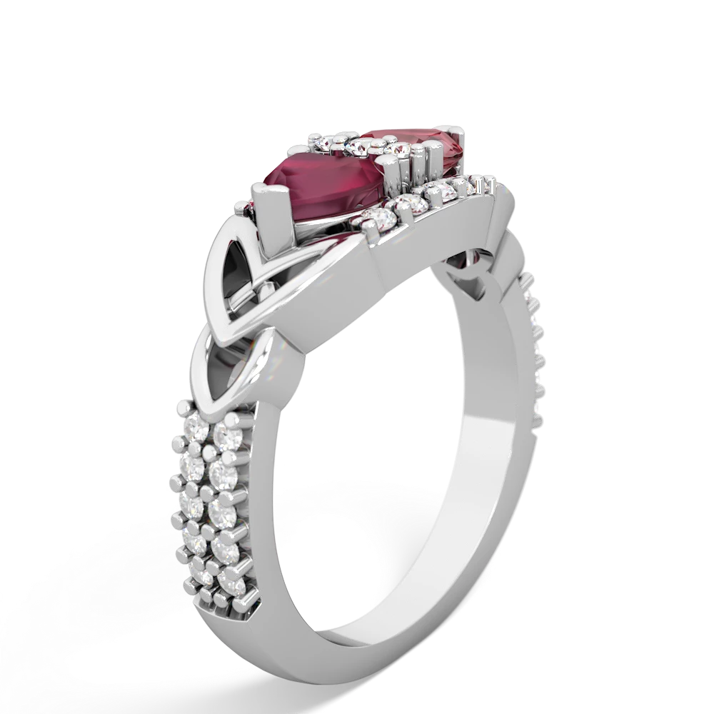 Ruby Sparkling Celtic Knot 14K White Gold ring R2645