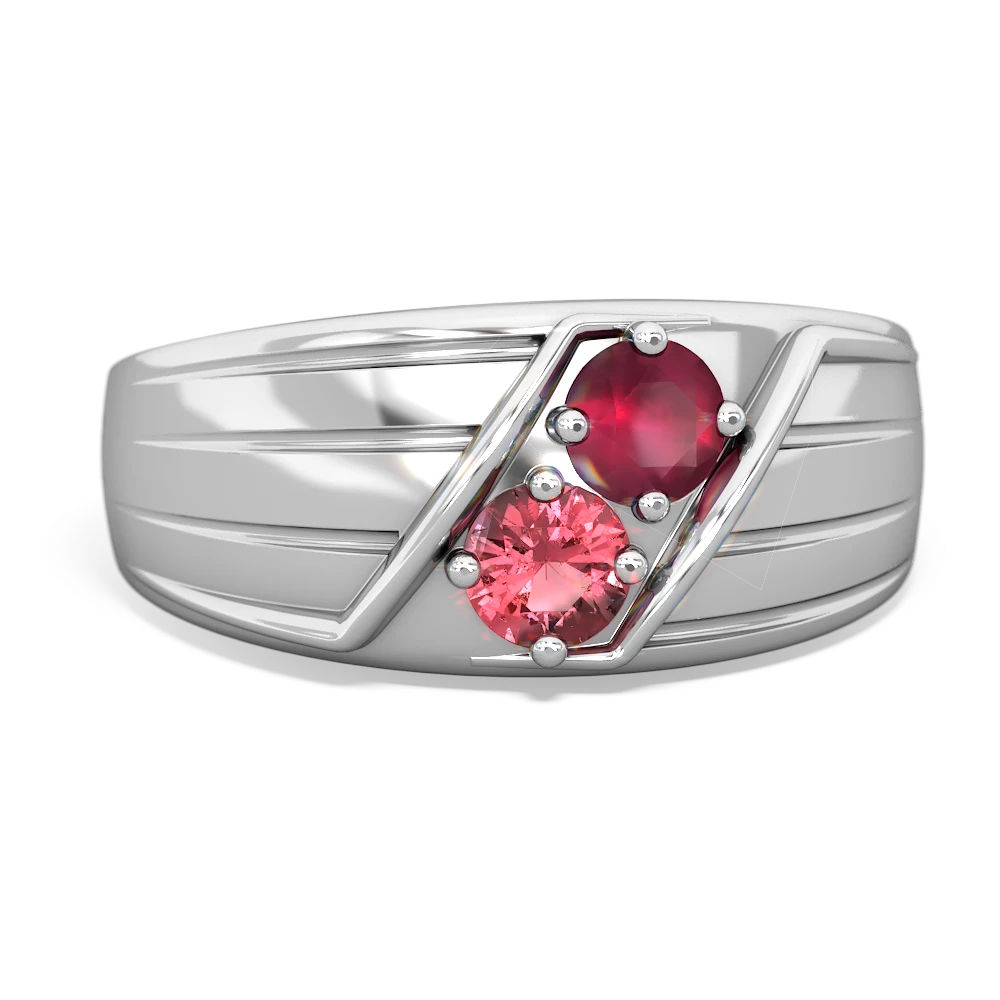 Ruby Men's Streamline 14K White Gold ring R0460