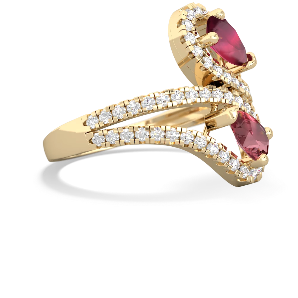 Ruby Diamond Dazzler 14K Yellow Gold ring R3000