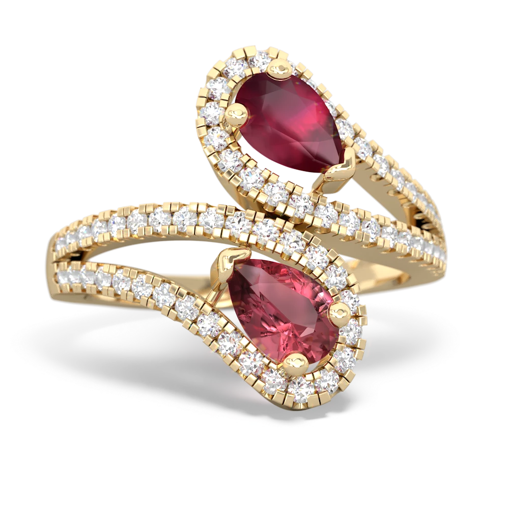 Ruby Diamond Dazzler 14K Yellow Gold ring R3000