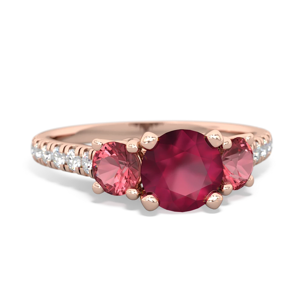 Ruby Pave Trellis 14K Rose Gold ring R5500