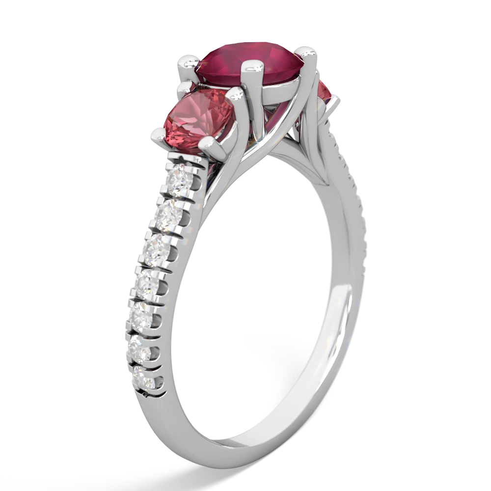 Ruby Pave Trellis 14K White Gold ring R5500