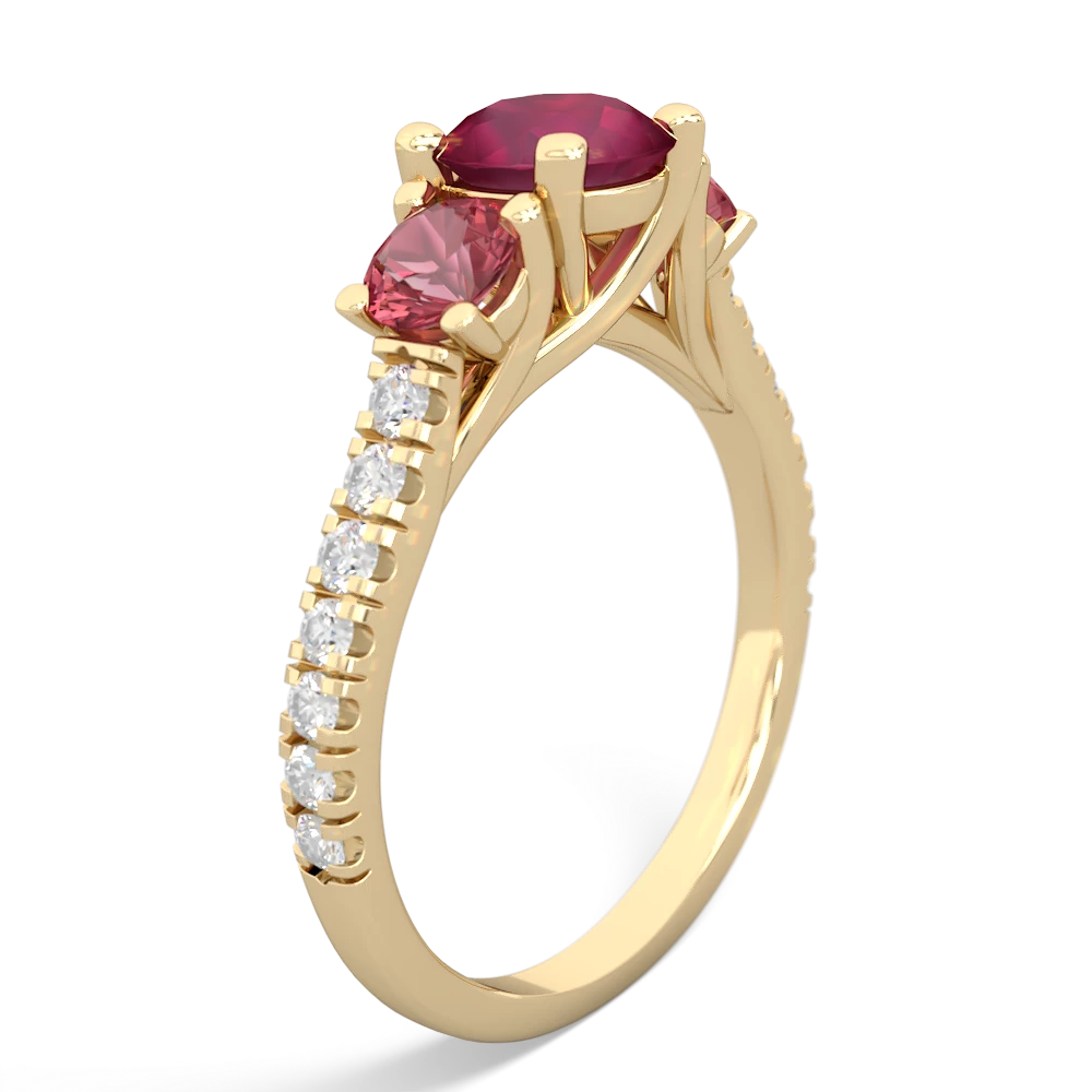 Ruby Pave Trellis 14K Yellow Gold ring R5500