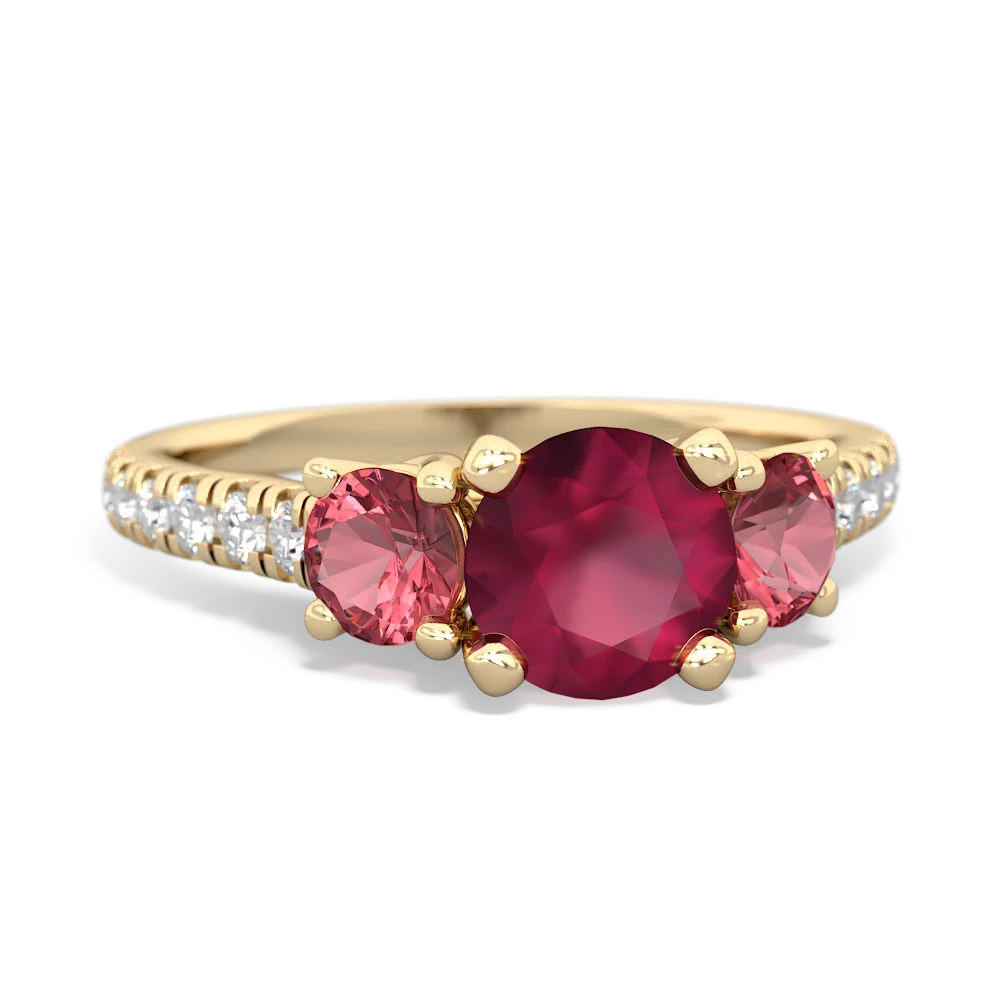 Ruby Pave Trellis 14K Yellow Gold ring R5500