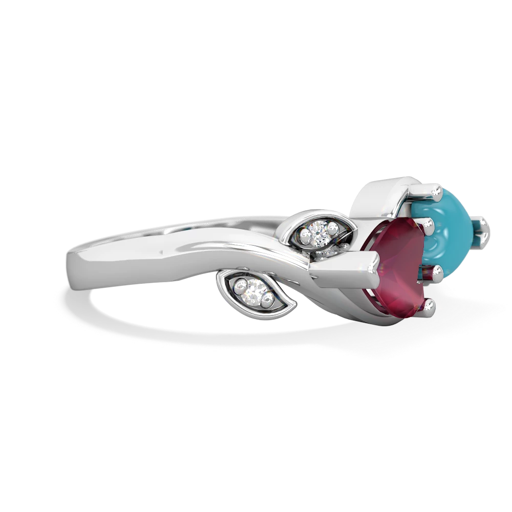 Ruby Floral Elegance 14K White Gold ring R5790