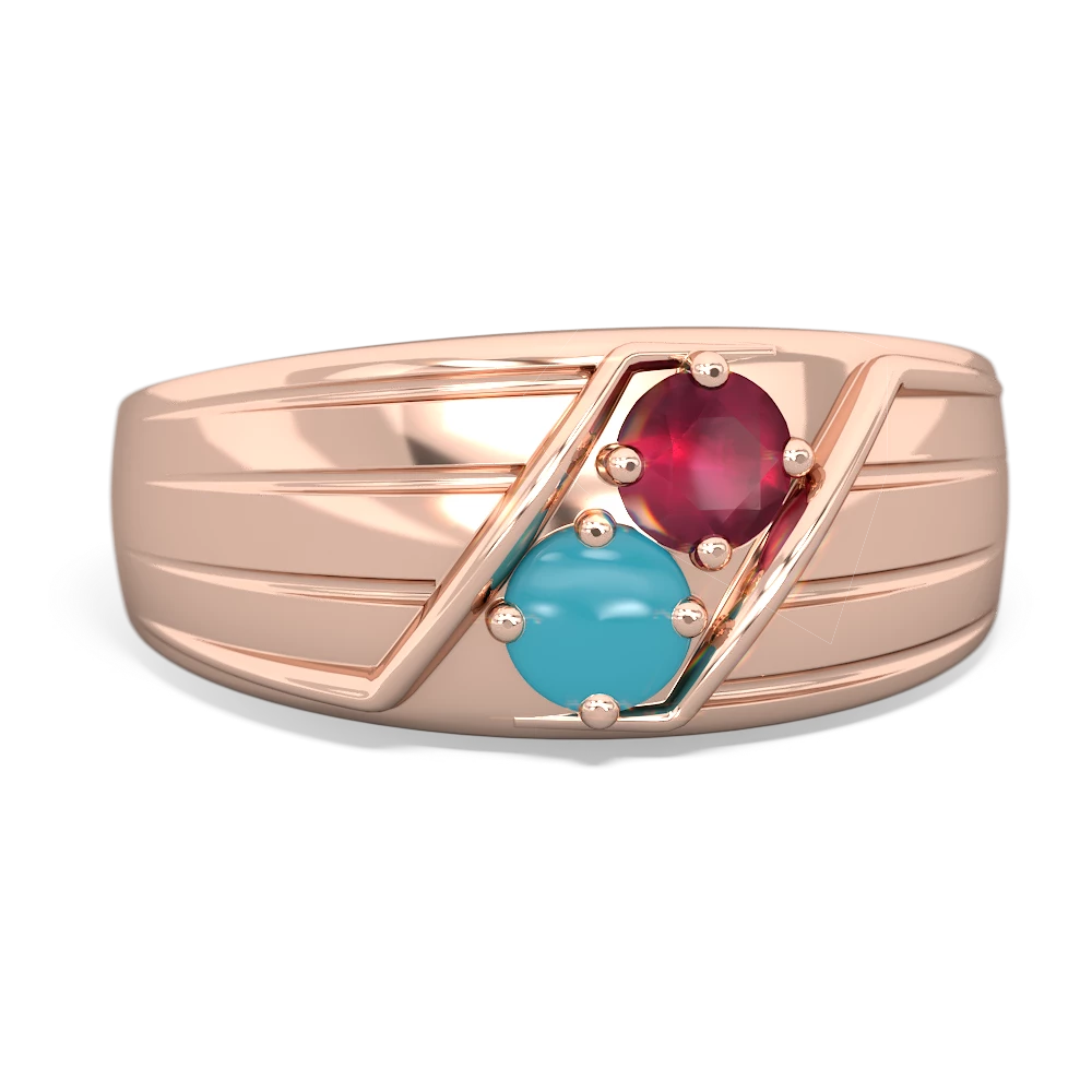 Ruby Men's Streamline 14K Rose Gold ring R0460