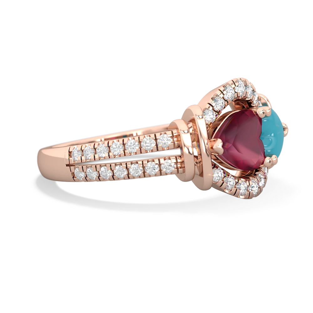 Ruby Art-Deco Keepsake 14K Rose Gold ring R5630