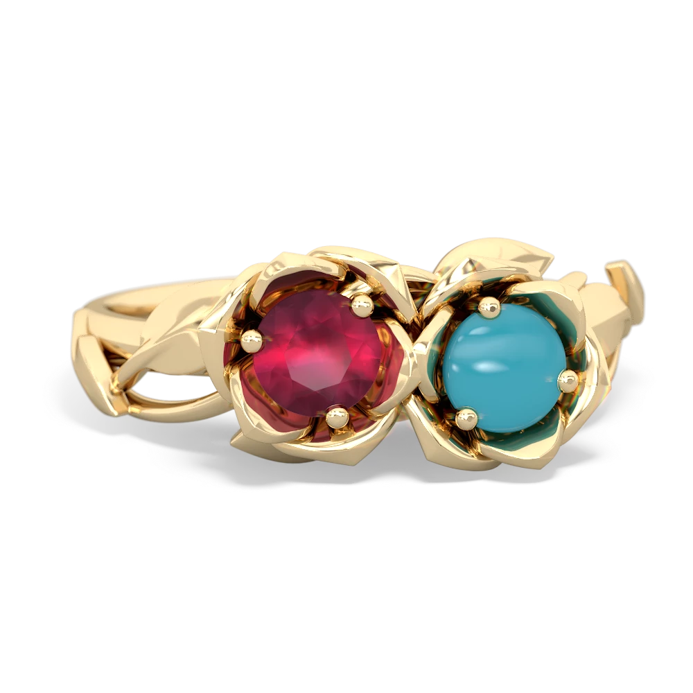 Ruby Rose Garden 14K Yellow Gold ring R5510