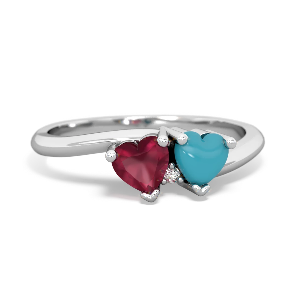 Ruby Sweethearts 14K White Gold ring R5260