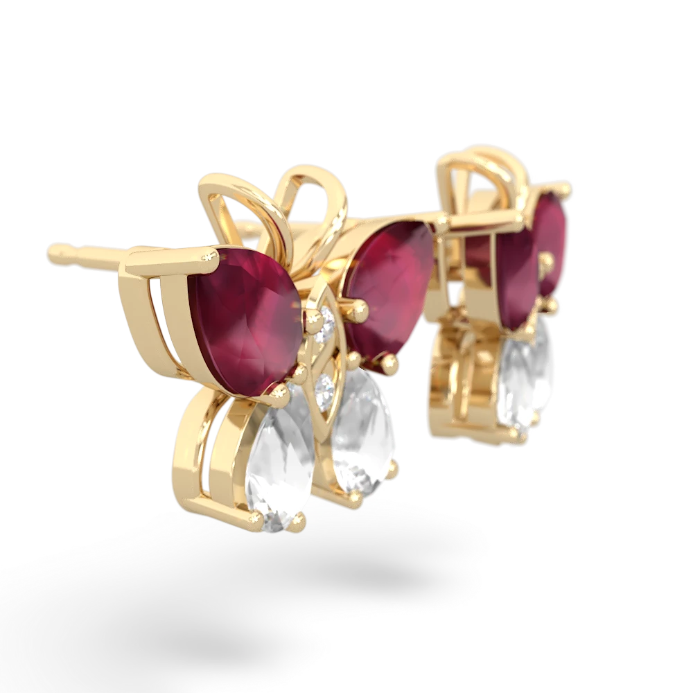 Ruby Butterfly 14K Yellow Gold earrings E2215