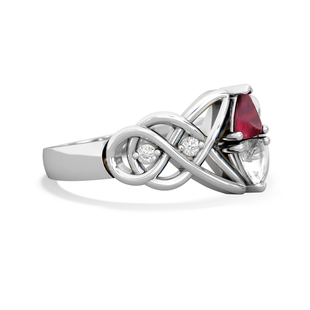 Ruby Keepsake Celtic Knot 14K White Gold ring R5300