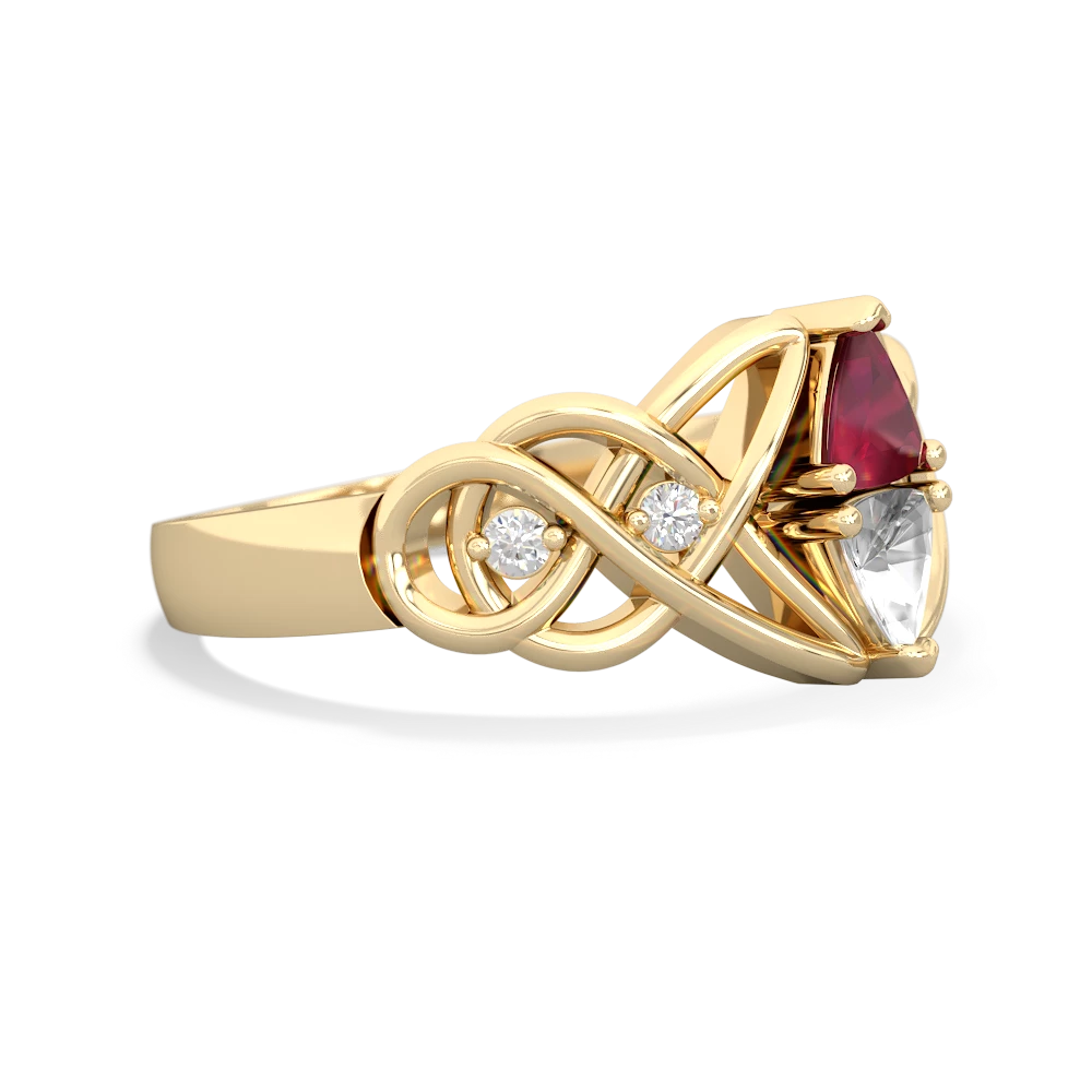 Ruby Keepsake Celtic Knot 14K Yellow Gold ring R5300