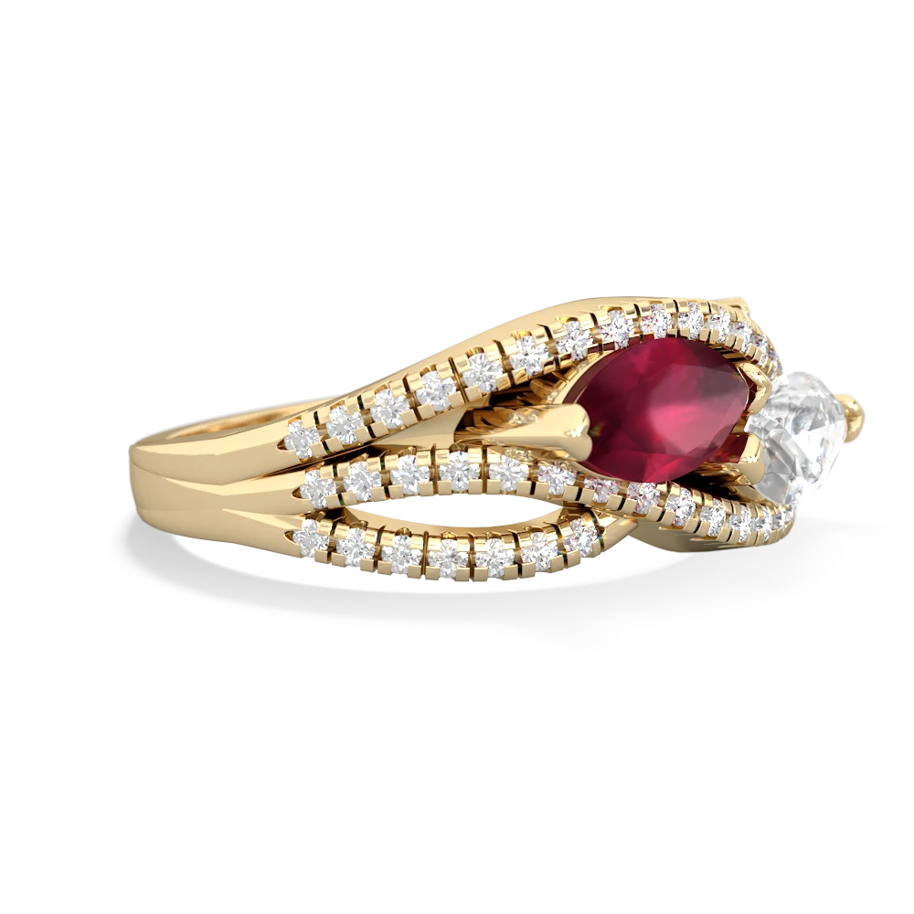 Ruby Diamond Rivers 14K Yellow Gold ring R3070