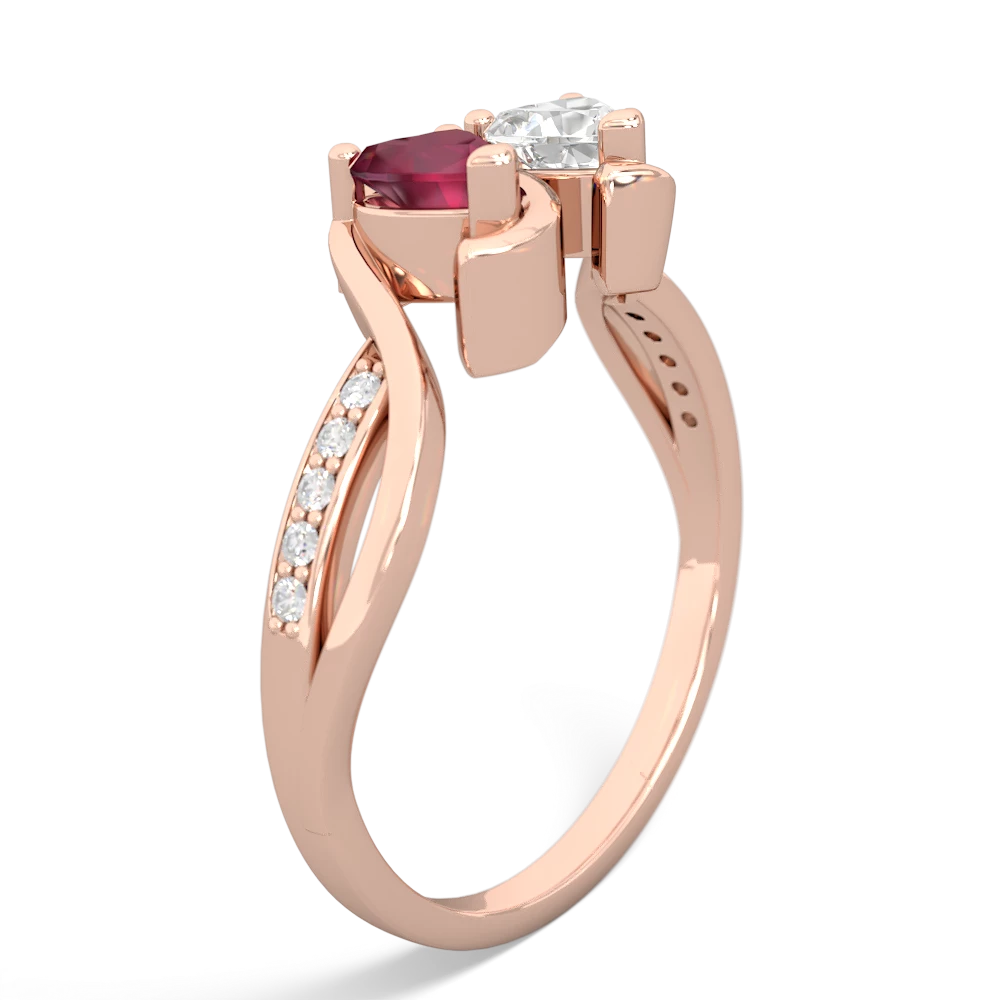 Ruby Side By Side 14K Rose Gold ring R3090